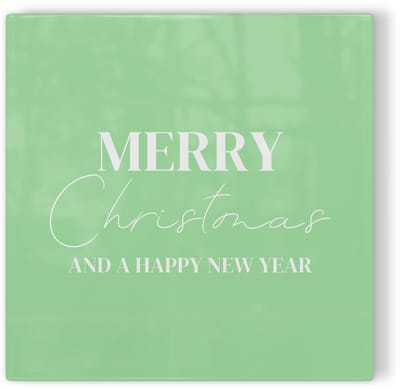 Tegeltje Merry Christmas and a Happy New Year – lichtgroen – kerst tegeltje – tegeltje met tekst