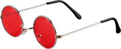Wilbers & Wilbers - Hippie Bril - Rode Hippie Ringo Bril Rond - Rood - Carnavalskleding - Verkleedkleding