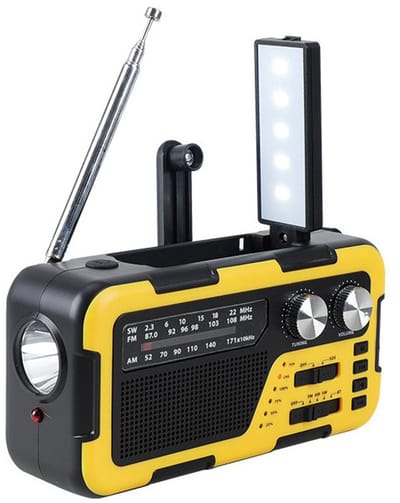 Noodradio - noodradio solar opwindbaar - Radio - opwindbare radio - Oplaadbare radio - 2000mAh - Geel