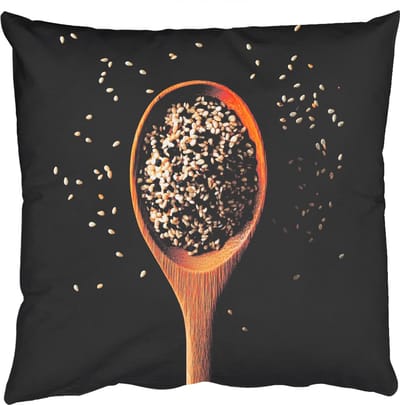 Sierkussens - Kussentjes Woonkamer - 50x50 cm - Sesam - Lepel - Zwart