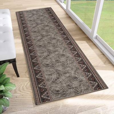 Tapiso Antislip Tapijtloper – Gangloper Keukenloper Grijs – Klassiek Rubber Onderkant Maat- 67x100