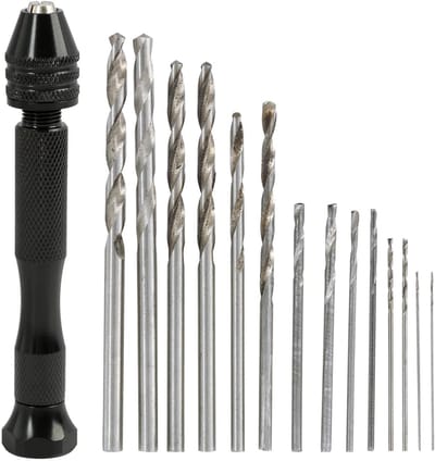 Mini Handboormachine Set met 14 Precisieboren voor Modelbouw en Knutselen