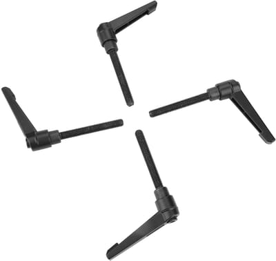 Dailygoods- Klemhendels Set van 4 - Verstelbare Handgrepen - M6 Roestvrij Staal - Zwart - Corrosiebestendig - Voor Mechanische Toepassingen - Handgreep
