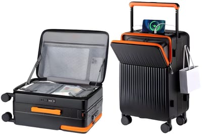 Handbagagekoffer – Voor reizigers – Stevig, lichtgewicht en duurzaam – Harde zwarte schaal met TSA-slot, spinnerwielen (51 cm)
