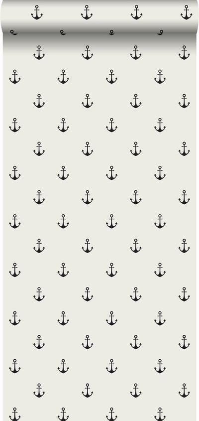 ESTAhome behang ankers beige en zwart - 53 cm x 10.05 m - 128873