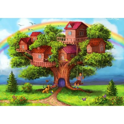 Enjoy Puzzle legpuzzel Treehouses - 1000 stukjes kleurrijk puzzelplezier.