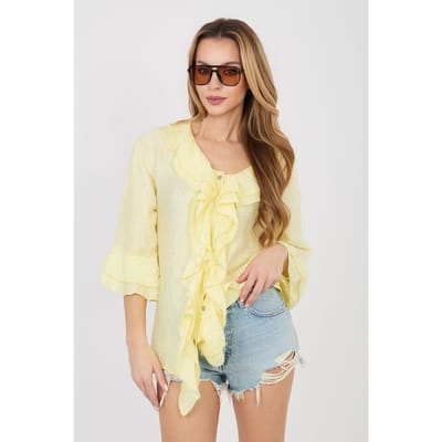 Boheme Ruffle Blouse - Geel / One Size