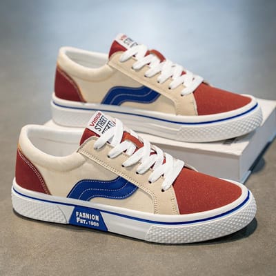Heren Lente Nieuwe Ademende Joker Skateboard Schoenen Heren Zachtzool Sport Casual Schoenen Mode Canvas Schoenen Heren. 43 white
