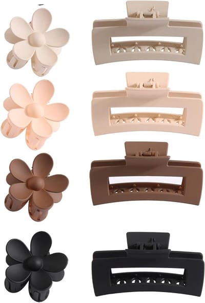 Set van 8 Bloem Haar Claw Clips voor Vrouwen en Meisjes, Schattige Haaraccessoires en Haarspelden
