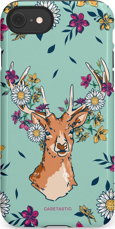 Casetastic Hoesje Geschikt voor Apple iPhone 7/8/SE - Stijlvolle Beschermende Duo-layer Case - Gewei bloesem