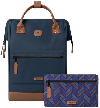 CABAIA - Rugzak Adventurer Large 23L Chicago, Computercompartiment 15", Levenslange garantie, Brede opening - Blauw
