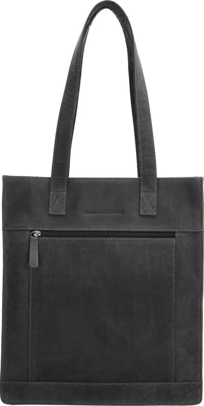 Hide & Stitches Idaho Shopper - 100% Leder - Leren Dames Tas - Zwart