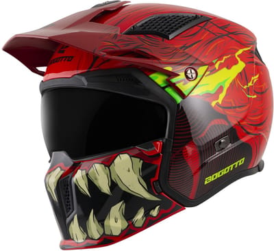 Bogotto Radic Bestia 22.06 Zwart Rood Geel Jethelm - Helm