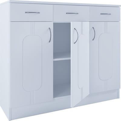 Houten ladekast dressoir dressoirkast Balia 3 lade draaideuren