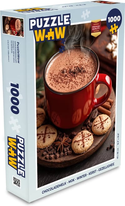 Puzzel Chocolademelk - Mok - Winter - Kerst - Gezelligheid - Legpuzzel - Puzzel 1000 stukjes volwassenen - Kerstpuzzel - Kerstpuzzels - Kerst - Cadeau - Kerstcadeau voor mannen, vrouwen en kinderen