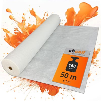 Afdek Vlies - Zelfklevende Folie - Schilderwerk Beschermen - 160 g/m² Kwaliteit - 50 m² - Wit