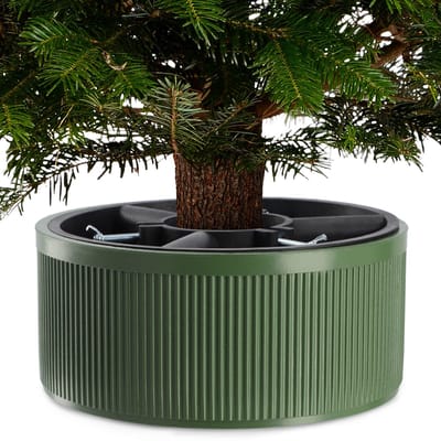 KADAX Kerstboomstandaard, van gerecycled kunststof, dennenboomstandaard voor een echte boom (boomhoogte tot 150 cm, groen)