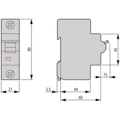 Eaton 100A Enkelpolige MCB C- Kenmerk 20kA - 211804