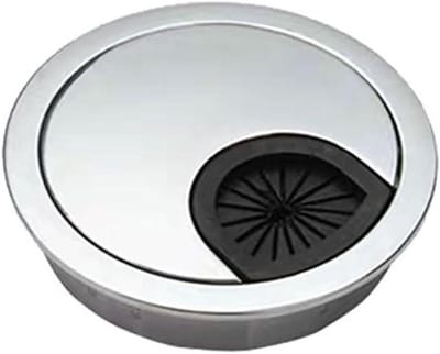 Kabeldoorvoeren Bureau - Bureau Ring - Kabel Beheer - Met Borstel Afgedicht - 10 Stuks - Zilverkleurig