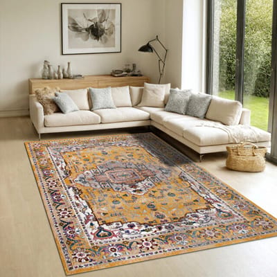 Muratap Picasso sedona vintage vloerkleed multi / geel laagpolig- 80x150 cm