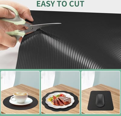 EVA Antislipmat Plankvoering Waterdicht - Keukenladematten voor Koelkast Laden - Zwart/30cm x 600cm
