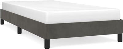 Gestoffeerd Eenpersoons Bedframe 90x190 cm - Donkergrijs Fluweel Ledikant