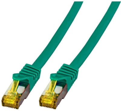 EFB Elektronik MK7001.1,5GR RJ45 Netwerkkabel, patchkabel CAT 6a (losse kabel CAT 7) S/FTP 1.50 m Groen Vlambestendig, Halogeenvrij, Snagless, Vergulde