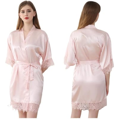 Chemise de nuit sexy en dentelle et dentelle de couleur unie pour la maison, peignoir d'été pour femmes, cardigan en imitation soie, robe de mariée XL beige
