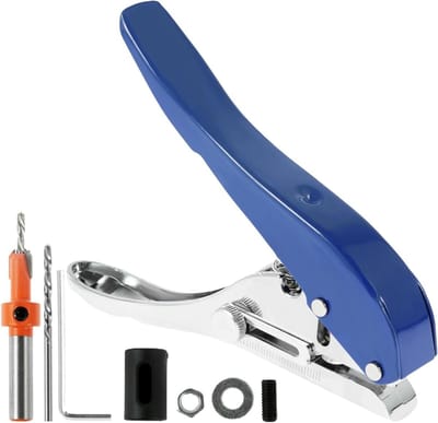 Enkele Gat Pons - Gatenmaker Pons - Kaarten Maken - Verstelbare Positie - 8 mm - Blauw