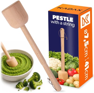 KADAX houten stamper, 41 x 7.5 cm, zuurkoolstamper, stamper voor het fermenteren van zuurkool, aardappelstamper, houten stamper, handstamper, houten stamper