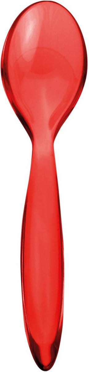 Pico Eierlepeltje Rood - Set van 6 - Mooi bij het ontbijt of bij de brunch- Hoogwaardig materiaal - Italiaans product -