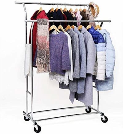 Nancy's Kledingrek Op Wieltjes - Kleding Rek - Kledingrekken Met 2 Stangen