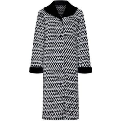Fleece badjas zigzag Pastunette - Zwart - Maat - S