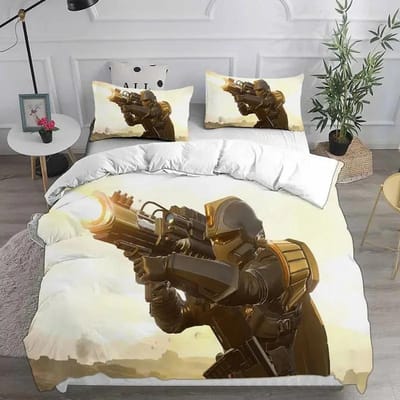 Collections de Linge de Lit 3D Helldivers 2 Couette Couvre-lit Housse de couette Taie d'oreiller 2 3 Pièces Collections Garçons Taille Adulte Usage Domestique Textiles EU single(135x200cm)