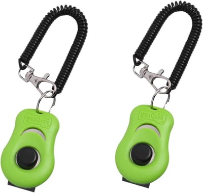 Trainingsklikker Huisdieren - Hondentrainer Kattenfluitje - Gedrag Trainen - Dubbele Functie Clicker - 2 Stuks - Groen
