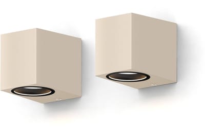 Calex Wandlamp Downlight Sanremo – GU10 – IP54 Water- en Stofbestendig – Geschikt voor Binnen en Buiten – Rechthoek – Zand – 2-Pack
