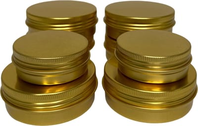 MGM Trading - Gouden Aluminium Schroefdeksel Blikken - Set van 48 Stuks in 60 ml, 30 ml en 15 ml Maten