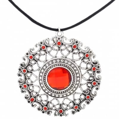 Lange ketting-Bloem- Rood-75 cm- Charme Bijoux