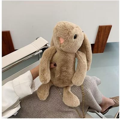 Sac à dos Peluche Lapin Mignon Sac bandoulière Chaîne Sacs Messager Épaule Unique Mode Fille Doux Sac à dos de Voyage gray