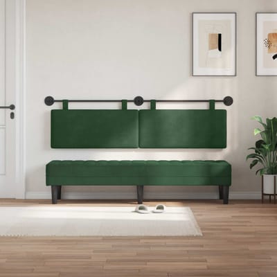 vidaXL - Hangend - hoofdbord - Jungle - Groen - Corduroy - stof