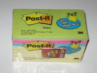Post-it notities 3" x 3" Value Pack - 18 blokken van 100 vellen