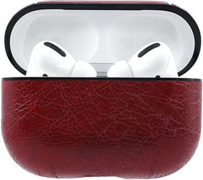 KELERINO. Leren hoesje geschikt voor Apple Airpods Pro - Rood