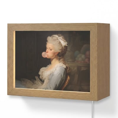 Wandlamp 20x15 cm - Oplaadbaar - Vrouw - Barokjurk - Kauwgom - Wandlampen binnen woonkamer - Slaapkamer lamp met kabel - Decoratieve nachtlamp - Vloerlamp snoer