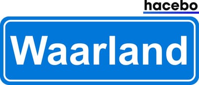Hacebo - Plaatsnaam Sticker - 29x10 CM - Waarland sticker - Verkeersborden sticker - grappige cadeaus - Waarland