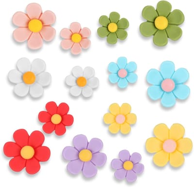 Dailygoods- Bloemenmagneten 14 Stuks - 3D Decoratieve Koelkastmagneten - Koelkastmagneten voor Kinderen - Magneten Decoratie - Kunsthars - Sterke Magneet