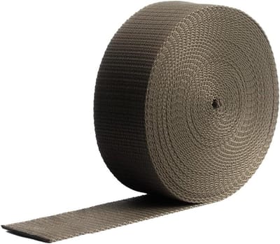 Zwaar belastbaar band - Singelband tape - Bagage vastzetten - Duurzaam polypropyleen - 25mm x 1 meter - Kaki