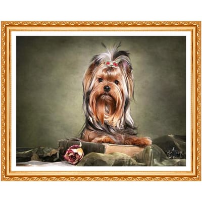 DIY diamant schilderij kruissteek hond diamant borduurwerk dier volledige ronde diamantafbeeldingen 20X30CM gray