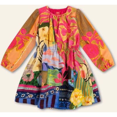 Oilily Danne Jurk- maat110/5yr Wedgewood