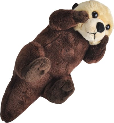 Wild Republic Pluche knuffel zee otter - 20 cm - met echt geluid - Speelgoed knuffeldieren - bruin