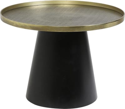 Light & Living Salontafel Popeta - Antiek Brons/Zwart - Ø60cm - Industrieel